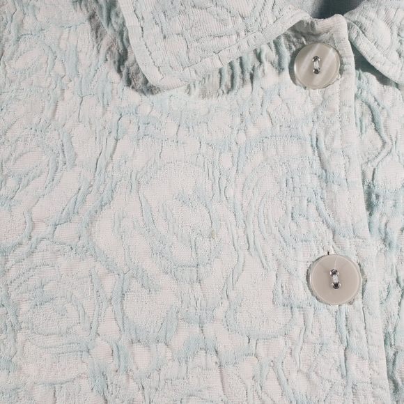 Focus Textured Button Down 3/4 Sleeve Jacket Size Small - Picture 2 of 13